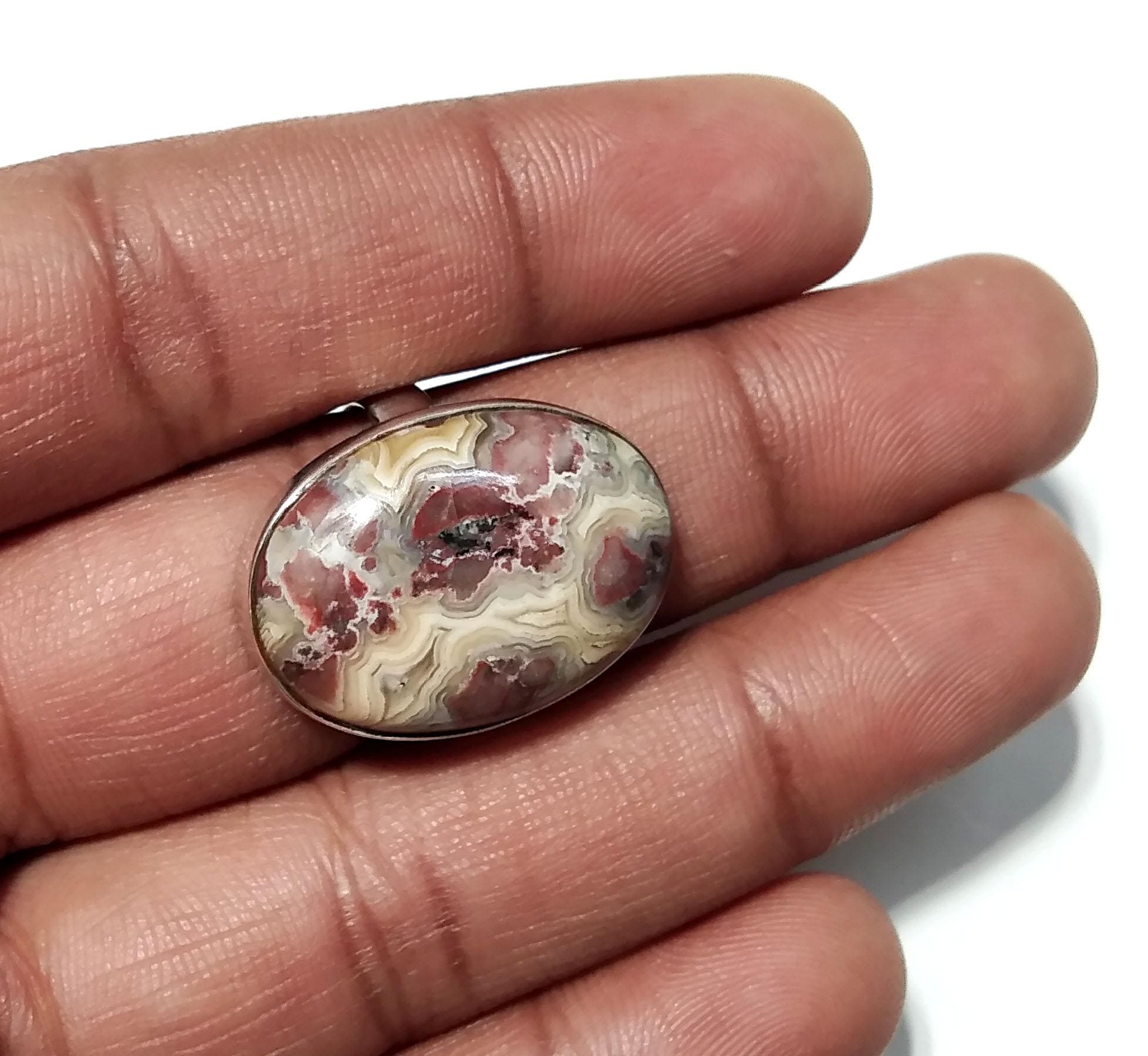 Crazy Lace Agate Gemstone Ring, 925 Sterling Silver Ring, Designer Agate Stone Size 24x17 mm Handmade Ring, Gift For Girls & women.